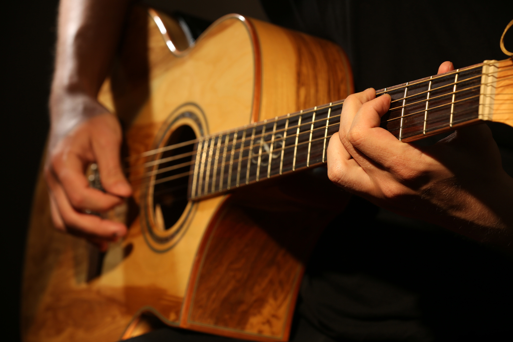 Man Playing an Acoustic Guitar